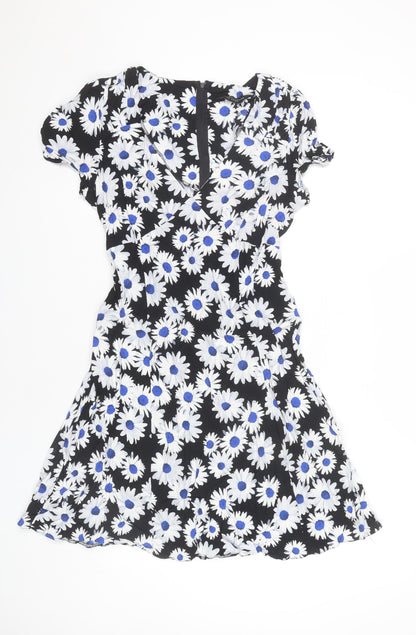Dorothy Perkins Women’s Black Floral Fit & Flare Dress Size 14