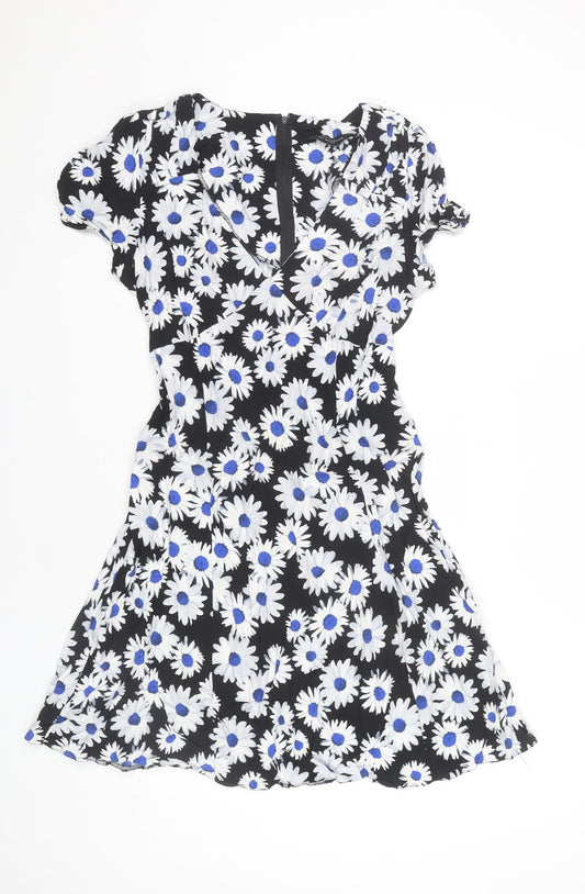 Dorothy Perkins Women’s Black Floral Fit & Flare Dress Size 14