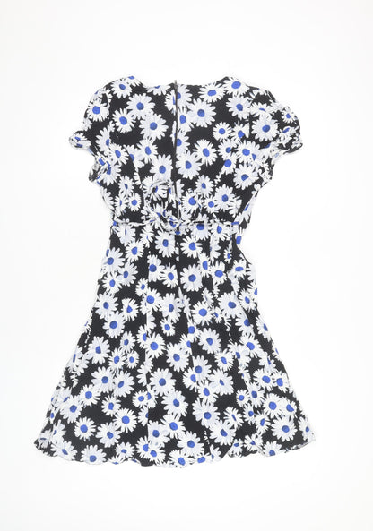 Dorothy Perkins Women’s Black Floral Fit & Flare Dress Size 14