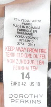 Dorothy Perkins Women’s Black Floral Fit & Flare Dress Size 14