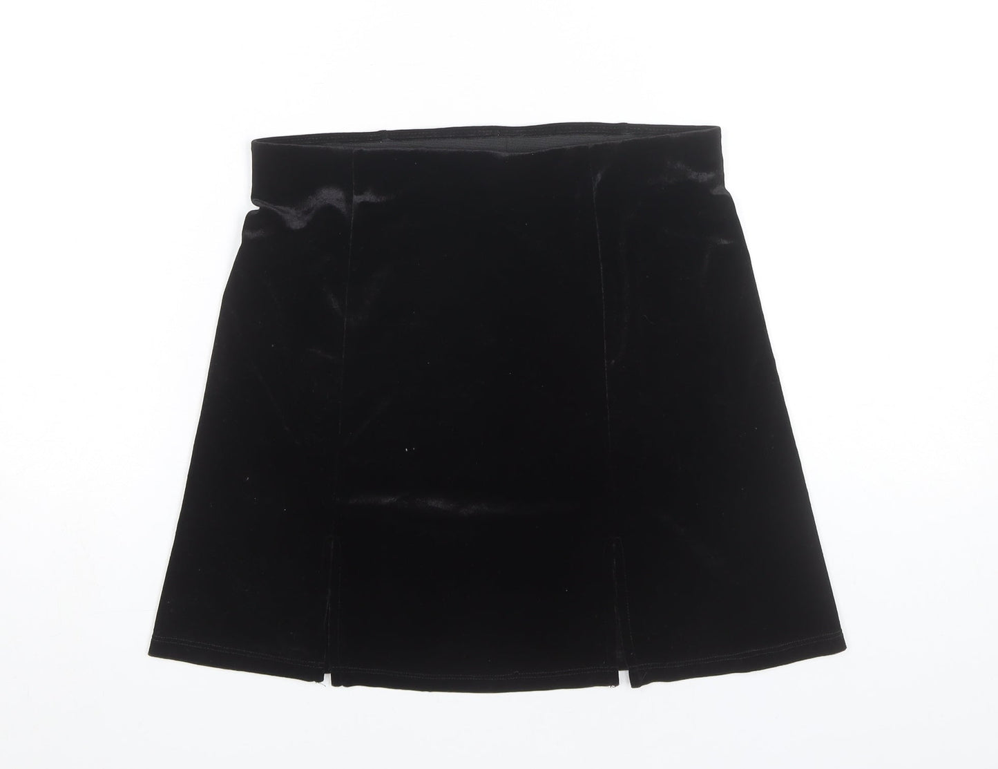 Monki Women’s Black Velvet High Rise Short Straight Skirt Size S