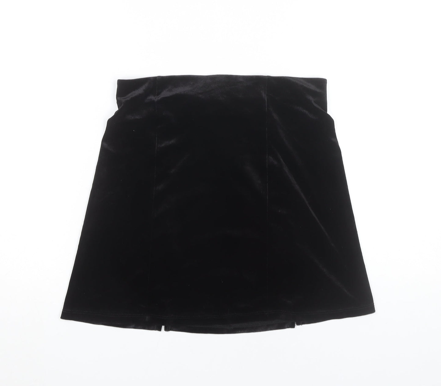 Monki Women’s Black Velvet High Rise Short Straight Skirt Size S