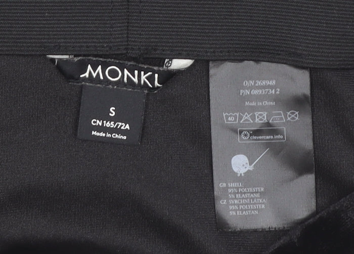 Monki Women’s Black Velvet High Rise Short Straight Skirt Size S