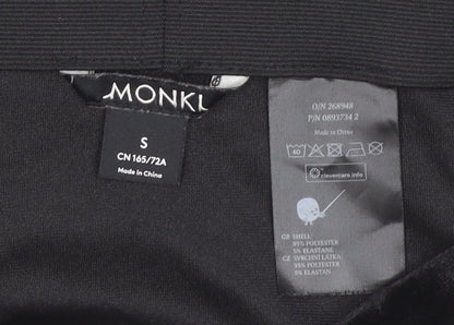 Monki Women’s Black Velvet High Rise Short Straight Skirt Size S