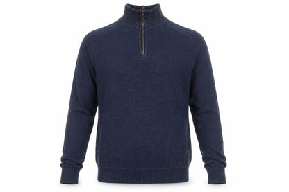 Mountain Warehouse Men’s Blue Cotton 1/4 Zip High Neck Jumper L