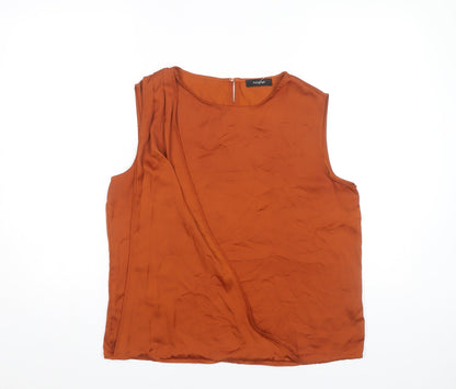 Womens UK Size 14 Marks and Spencer Orange Wrap Blouse