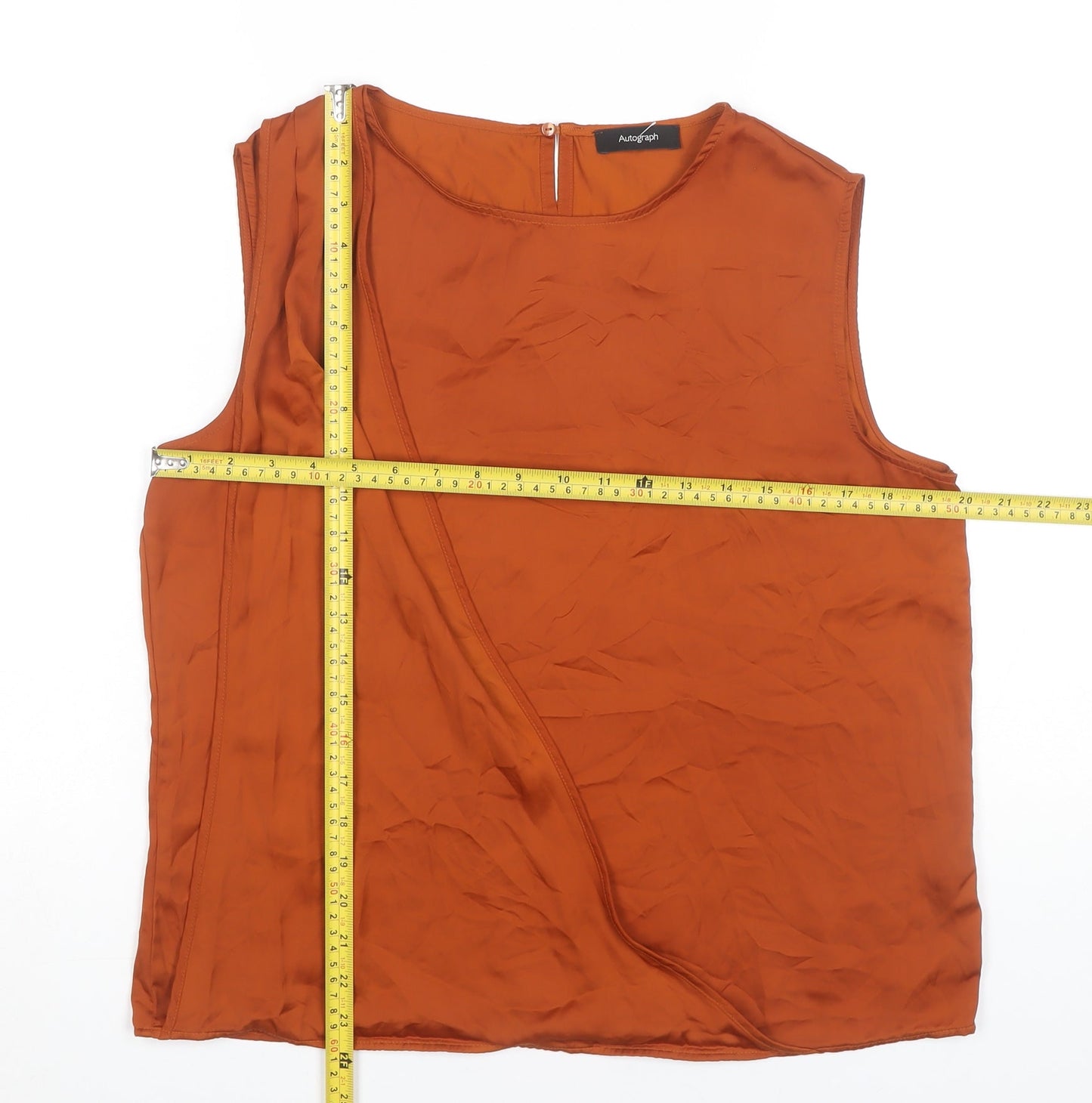 Womens UK Size 14 Marks and Spencer Orange Wrap Blouse