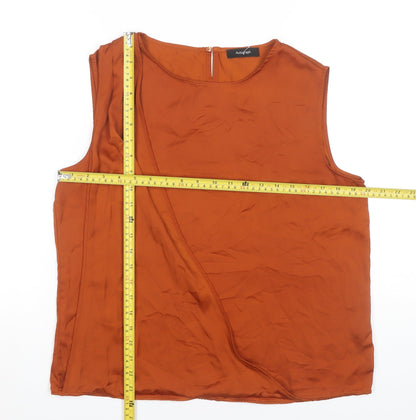 Womens UK Size 14 Marks and Spencer Orange Wrap Blouse