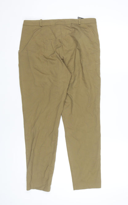 Topshop Women’s Brown Size 10 Tapered Pleated Trousers