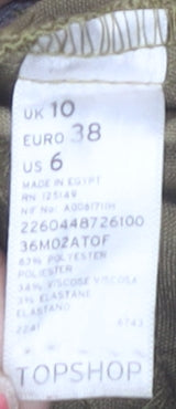 Topshop Women’s Brown Size 10 Tapered Pleated Trousers