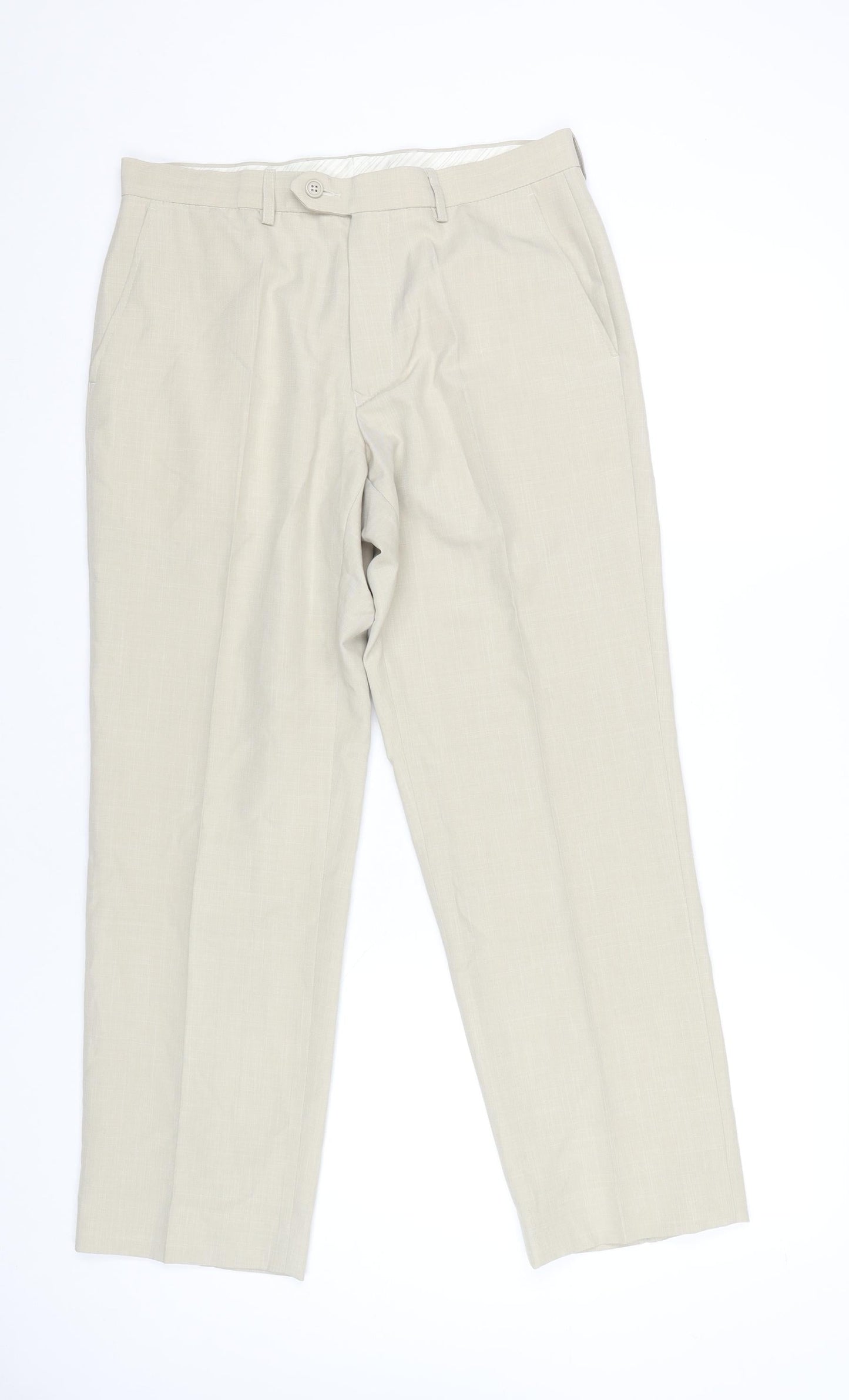 Marks and Spencer Men's Beige Dress Pants 32W 29L Classic Fit