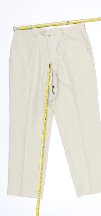 Marks and Spencer Men's Beige Dress Pants 32W 29L Classic Fit