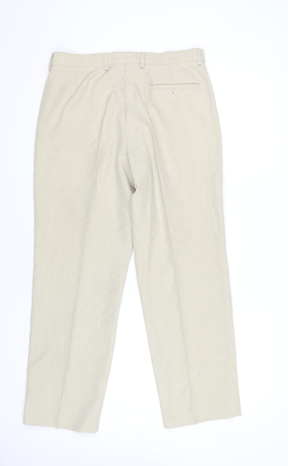 Marks and Spencer Men's Beige Dress Pants 32W 29L Classic Fit