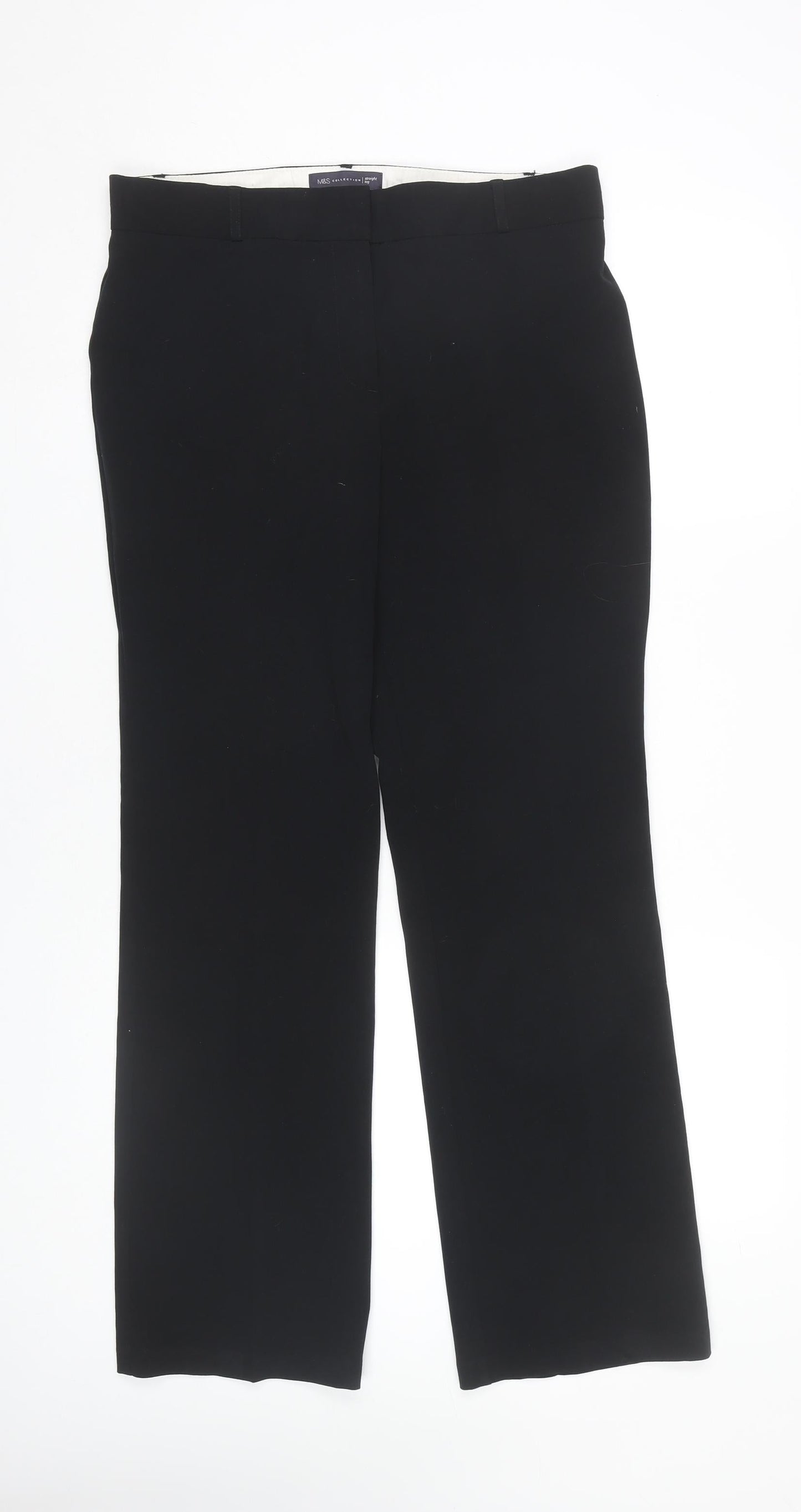 Womens UK Size 12 Marks and Spencer Regular Fit Dress Pants Black Trousers