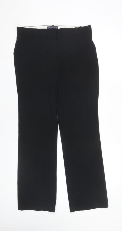 Womens UK Size 12 Marks and Spencer Regular Fit Dress Pants Black Trousers