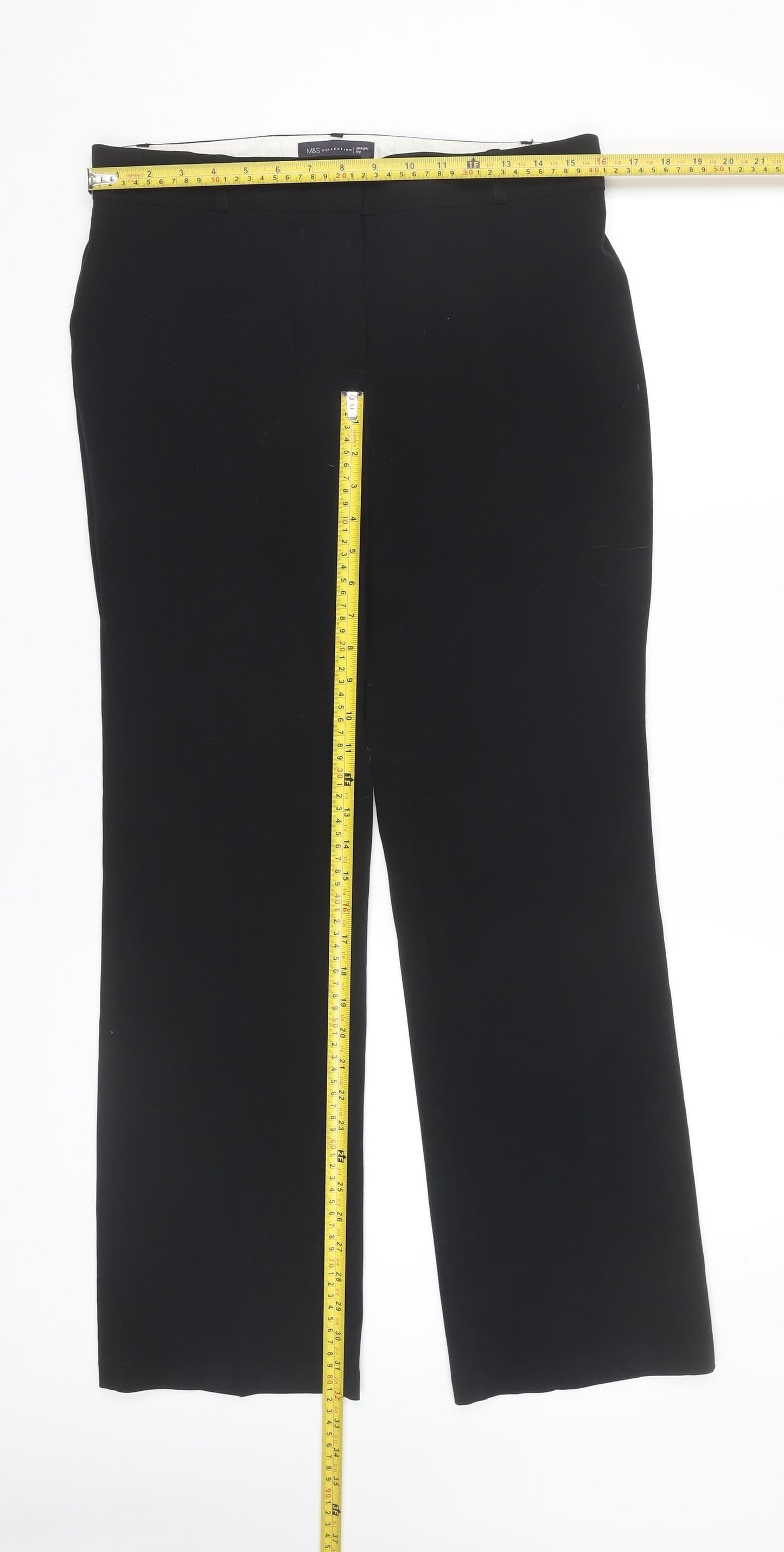 Womens UK Size 12 Marks and Spencer Regular Fit Dress Pants Black Trousers