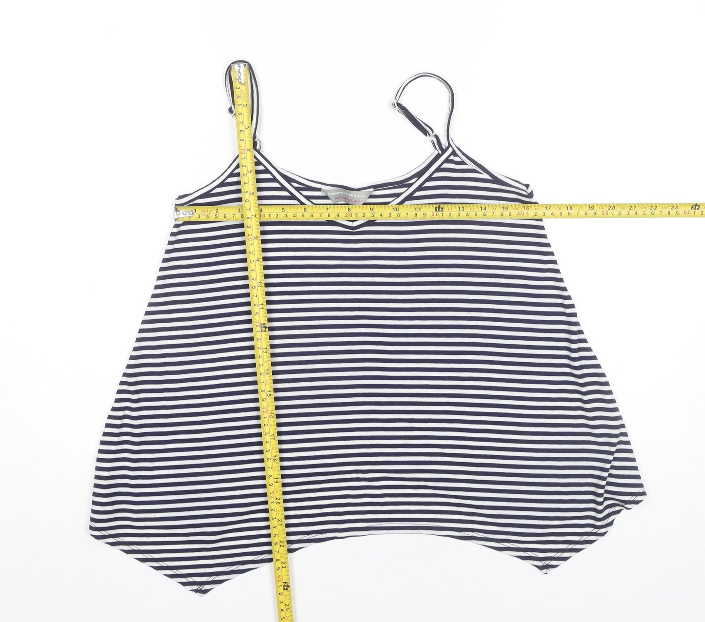 Dorothy Perkins Women’s Blue Striped V-Neck Camisole Tank Top Size 10