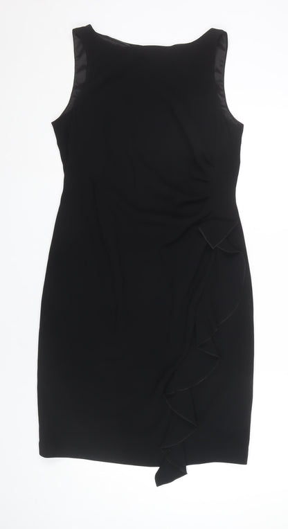 Coast Women’s Black Size 14 Sheath Knee Length Sleeveless Dress