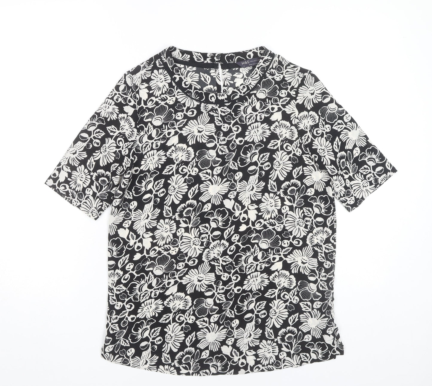 Womens UK Size 6 Marks and Spencer Black Basic T-Shirt