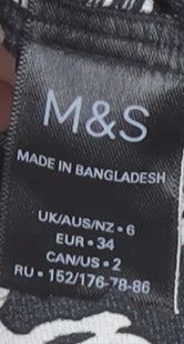 Womens UK Size 6 Marks and Spencer Black Basic T-Shirt