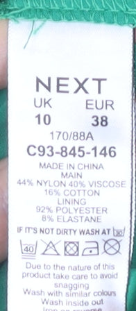 Next Women’s Green Lace A-Line Party Dress Size 10 Long Sleeve