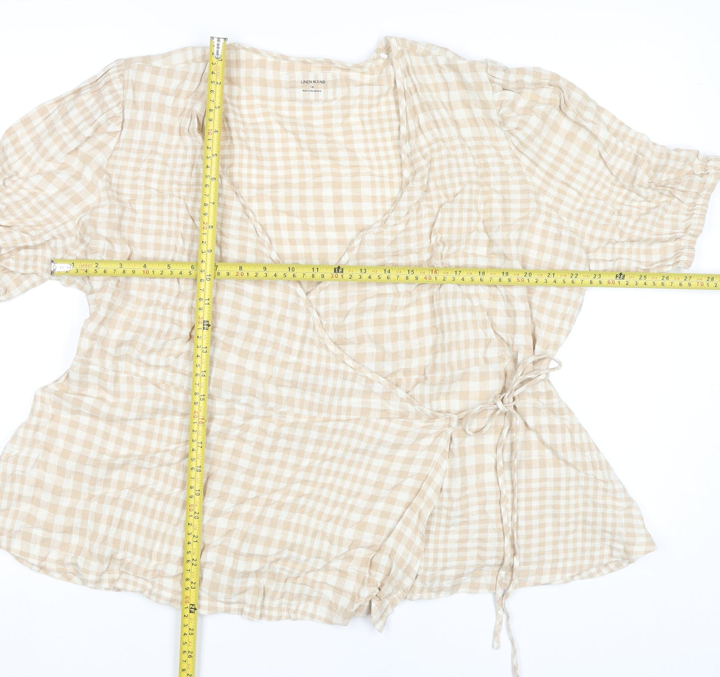 Womens UK Size 18 Marks and Spencer Beige Wrap Blouse