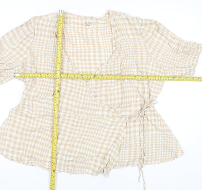Womens UK Size 18 Marks and Spencer Beige Wrap Blouse