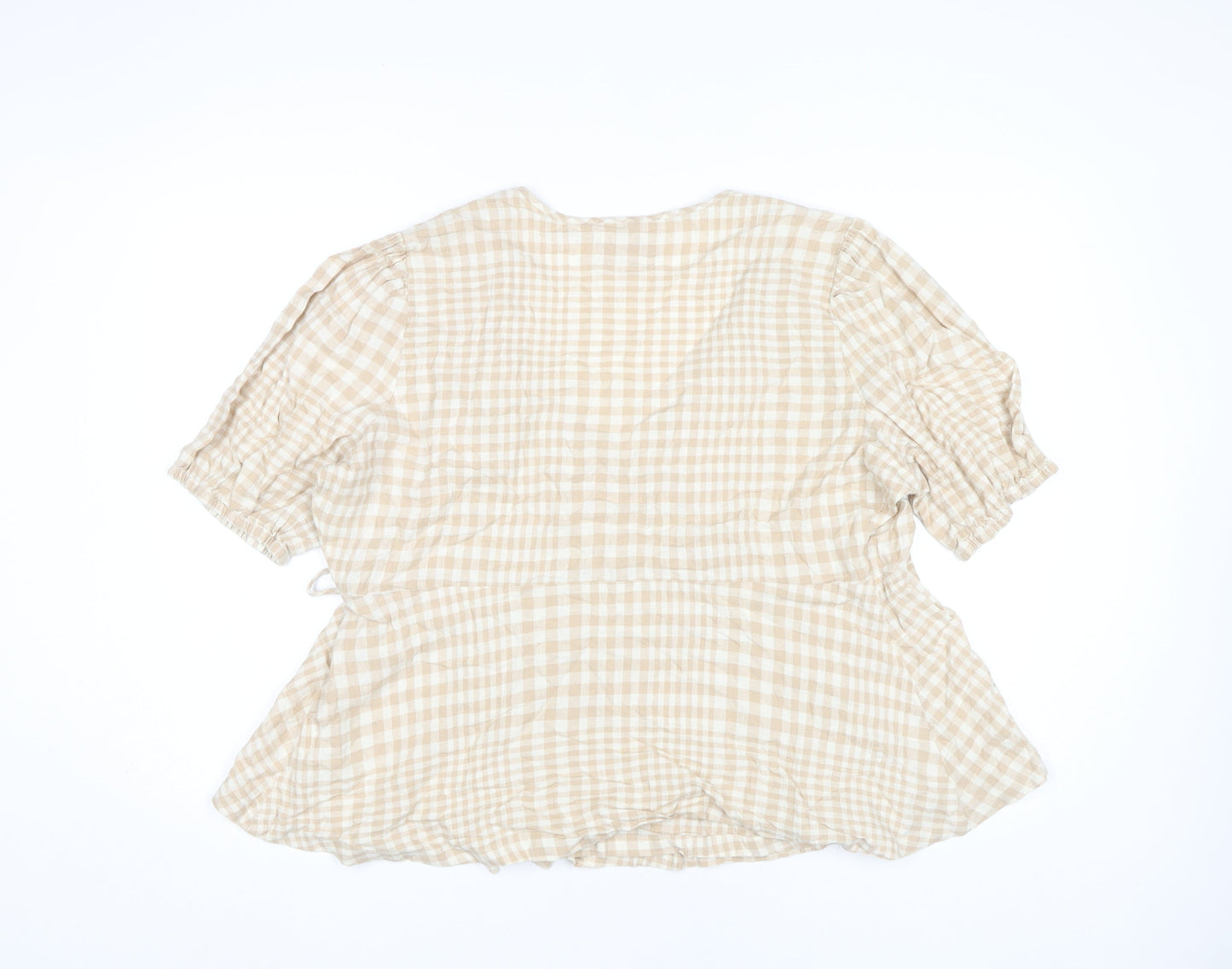 Womens UK Size 18 Marks and Spencer Beige Wrap Blouse