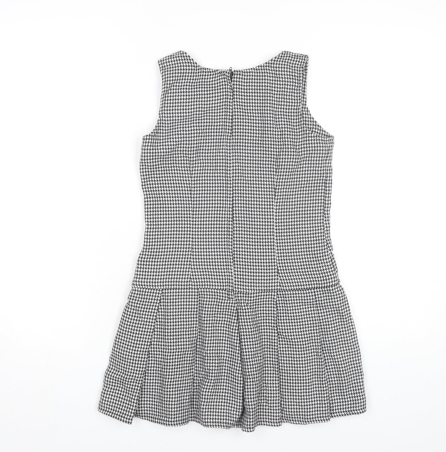Red Herring Girls Black Houndstooth Pinafore Dress Age 11 Knee Length