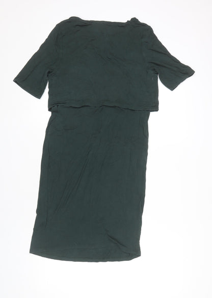 New Look Maternity Green Knee Length Bodycon Dress UK 12