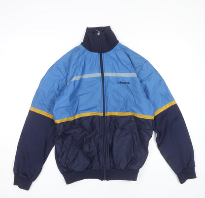 adidas Men's Blue Vintage Bomber Jacket M 40in Full Zip Sports Casual