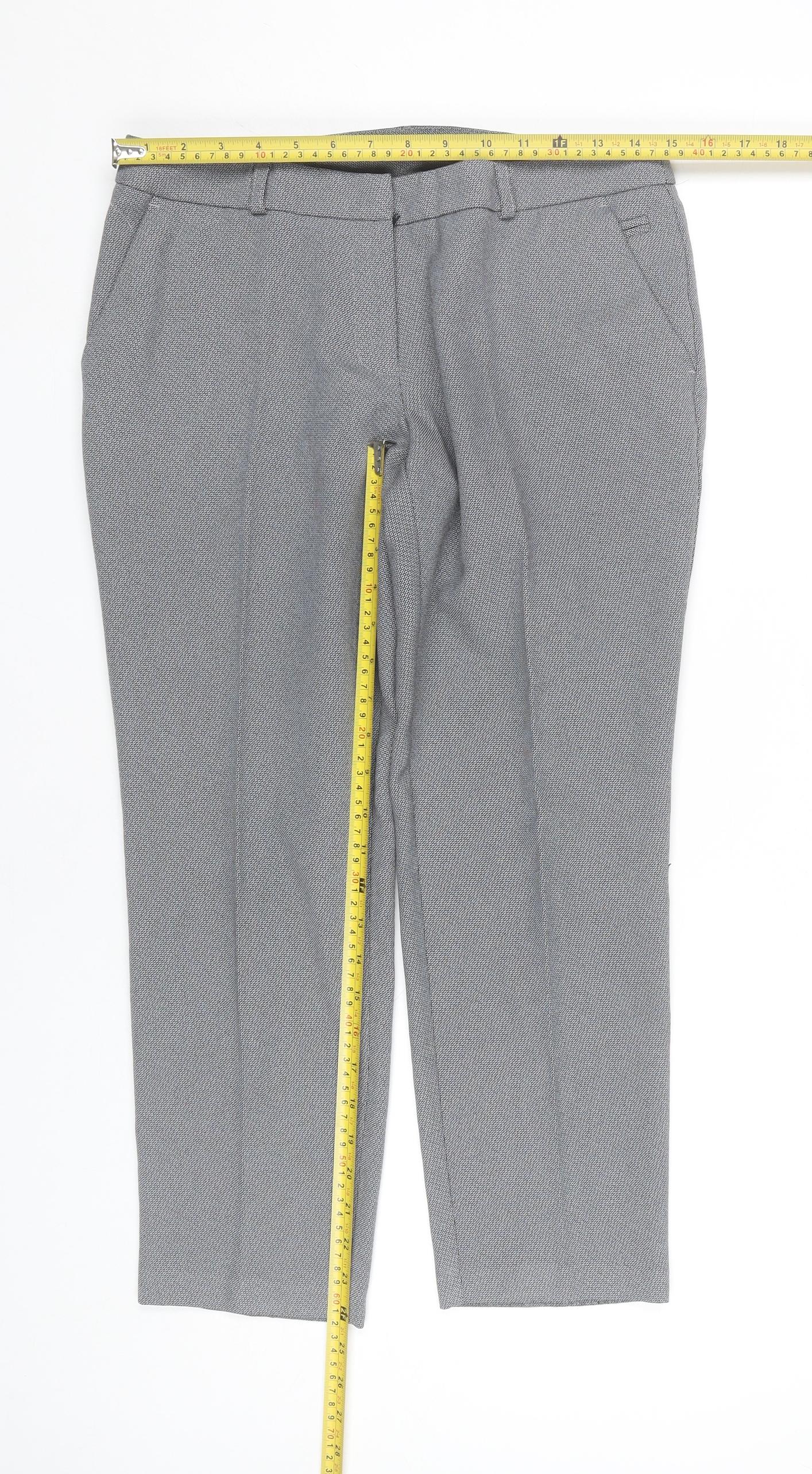 Womens UK Size 10 Dorothy Perkins Regular Fit Dress Pants Grey Trousers