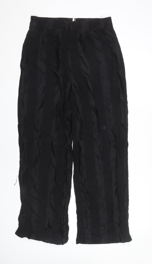 Topshop Women’s Black Striped Straight Leg Trousers UK 12