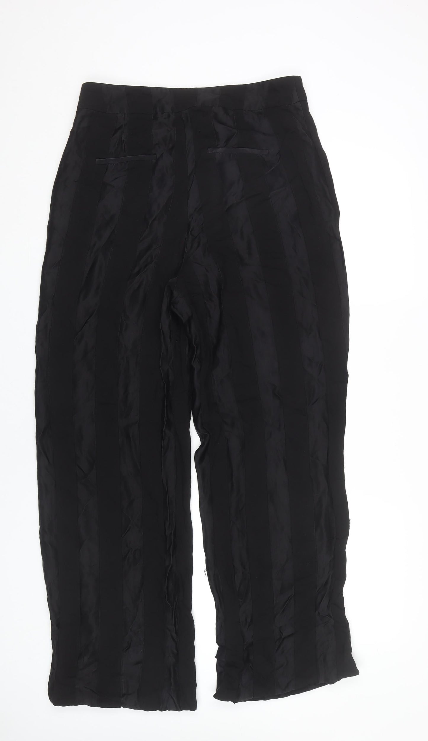 Topshop Women’s Black Striped Straight Leg Trousers UK 12