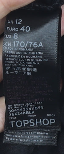 Topshop Women’s Black Striped Straight Leg Trousers UK 12