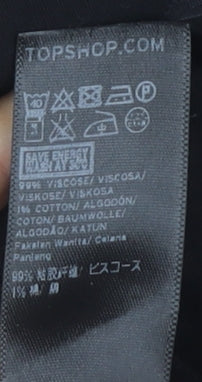 Topshop Women’s Black Striped Straight Leg Trousers UK 12