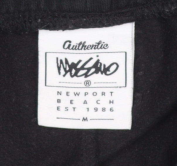 Mossimo Men's Black Regular Fit Sweatpants M Logo Casual Fleece