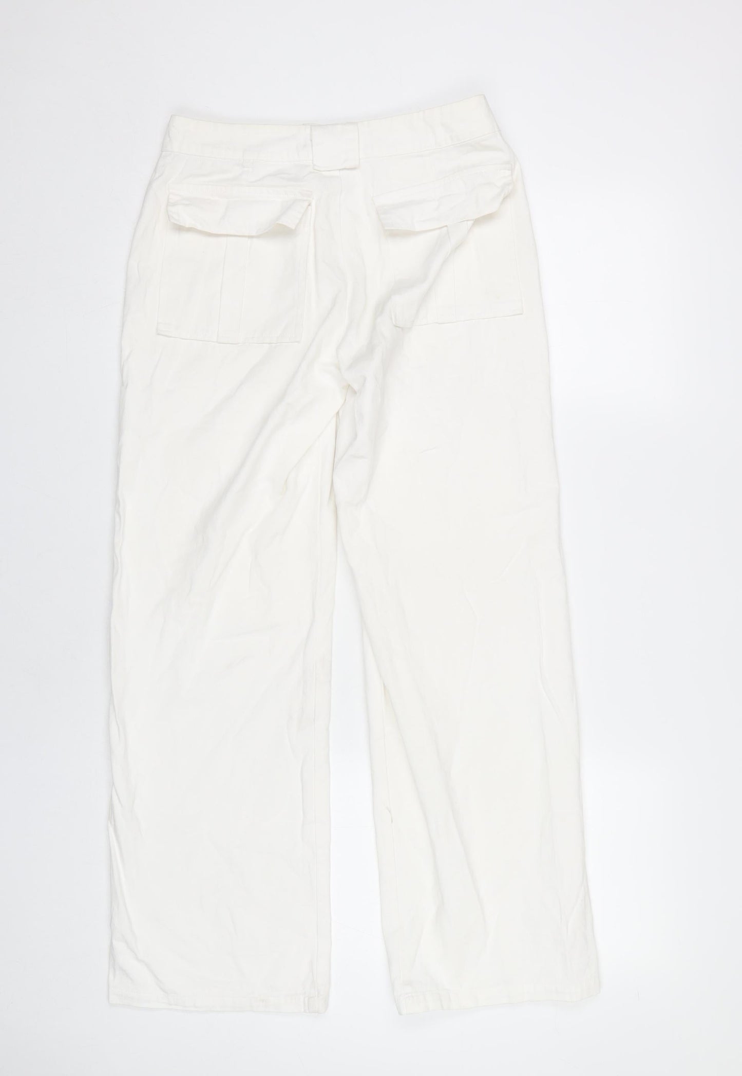 MISSYEMPIRE Womens White Size 6 Cargo Trousers 100% Cotton Straight Leg