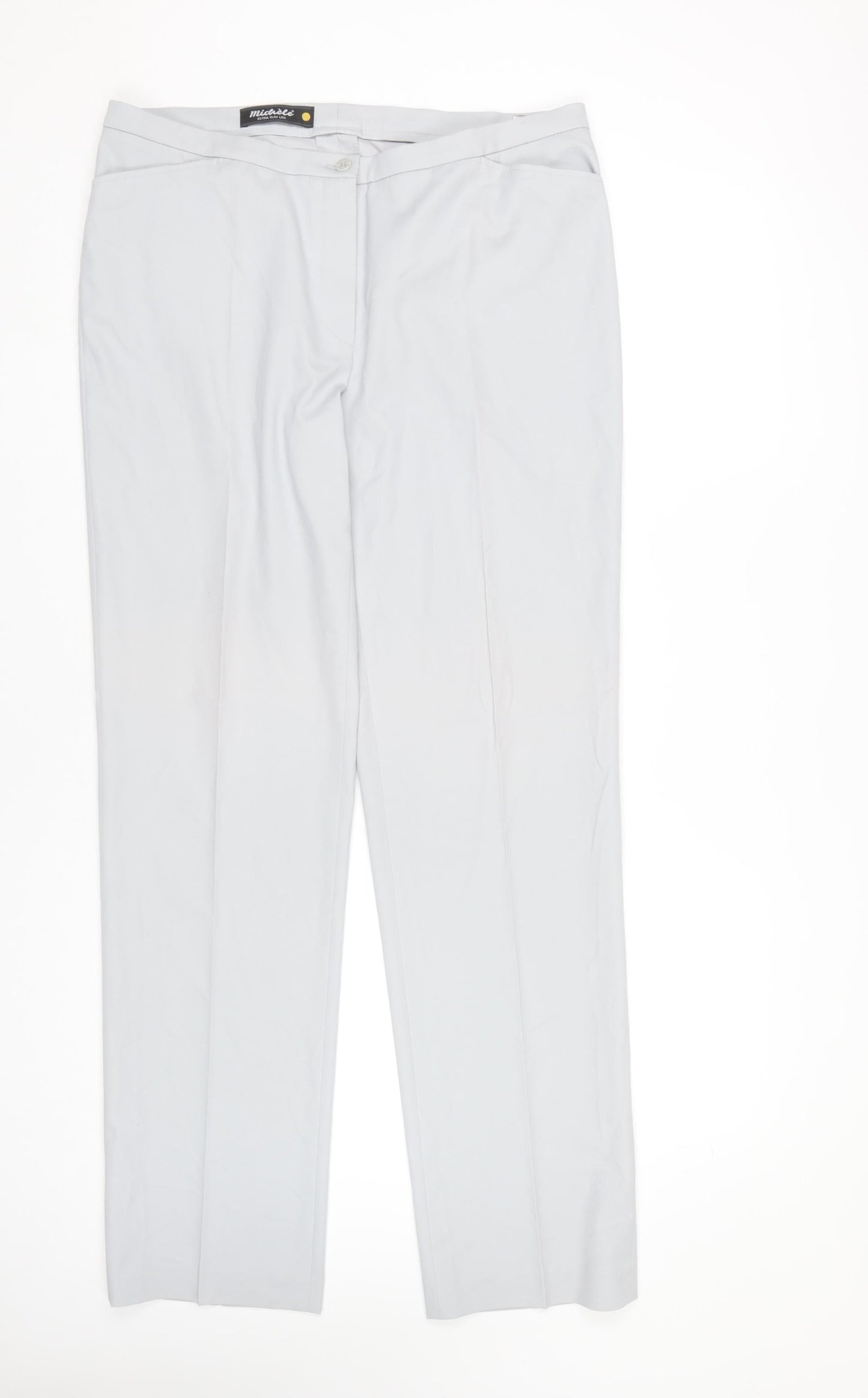 Michèle Women's Grey Extra Slim Leg Trousers Size 16