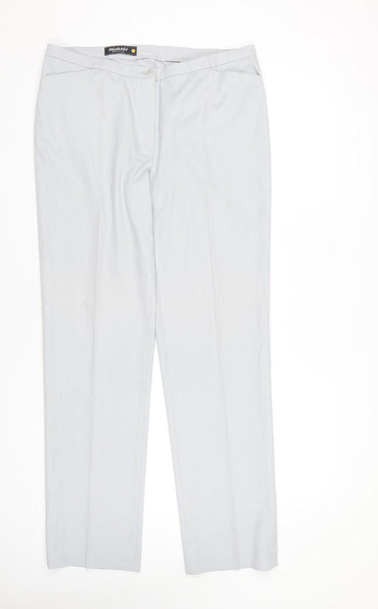 Michèle Women's Grey Extra Slim Leg Trousers Size 16