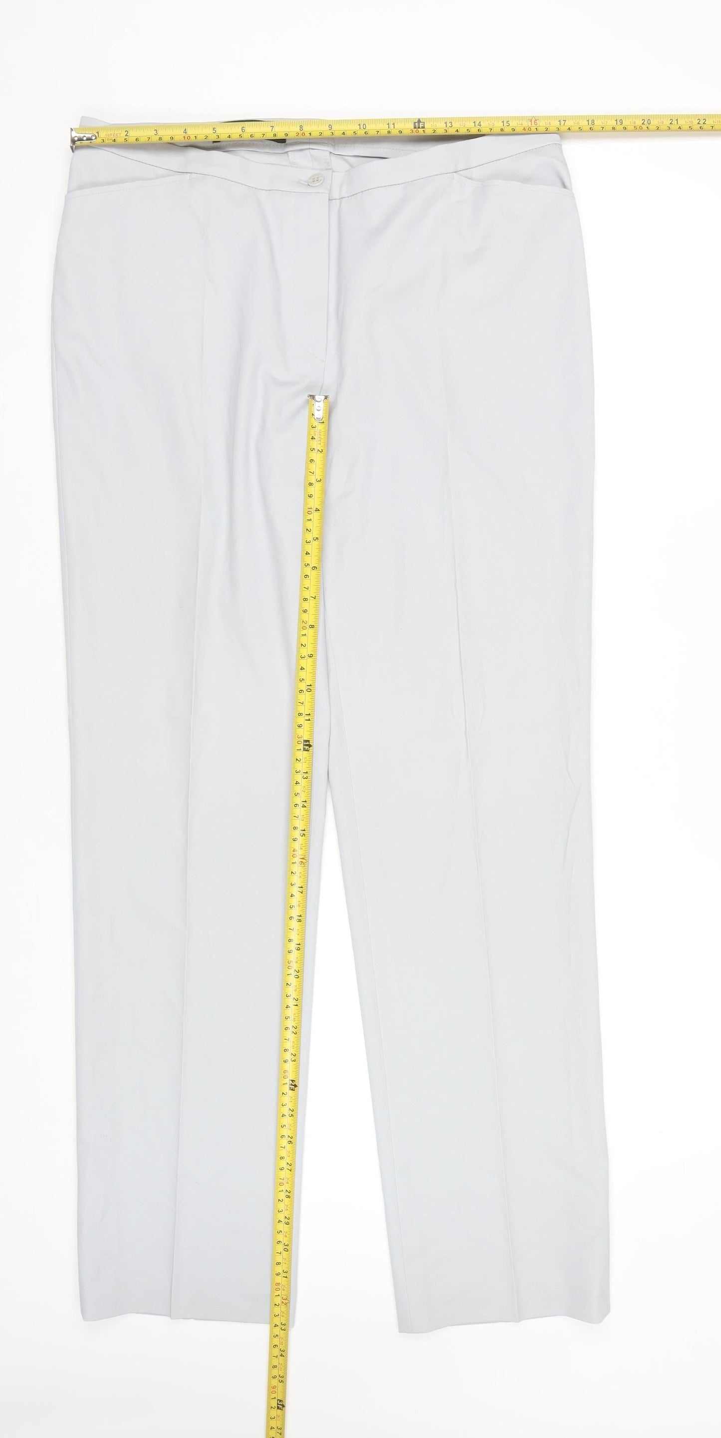 Michèle Women's Grey Extra Slim Leg Trousers Size 16