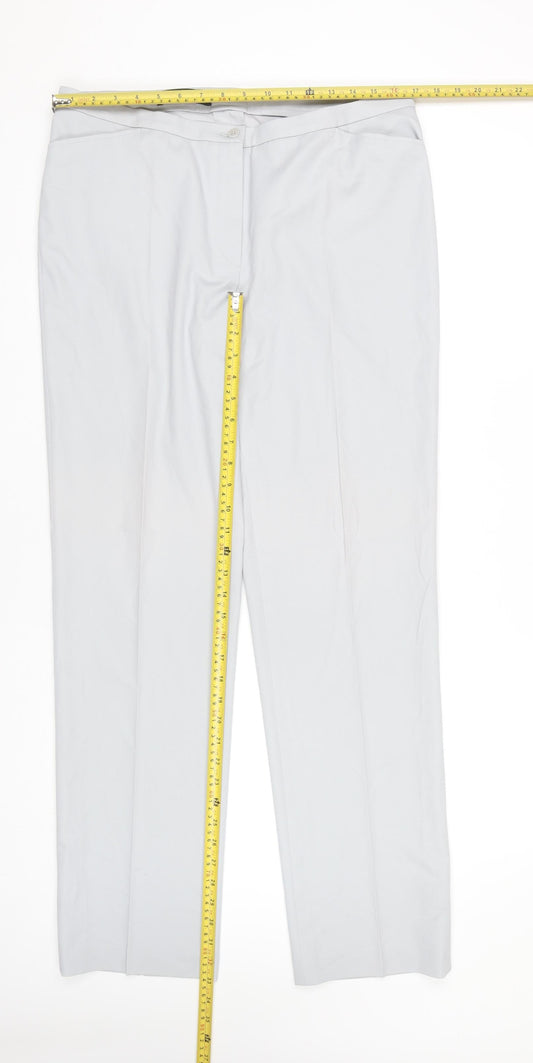 Michèle Women's Grey Extra Slim Leg Trousers Size 16