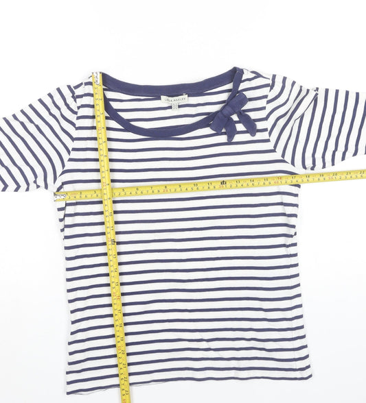 Laura Ashley Women’s Multicoloured Striped Cotton T-Shirt Size 14