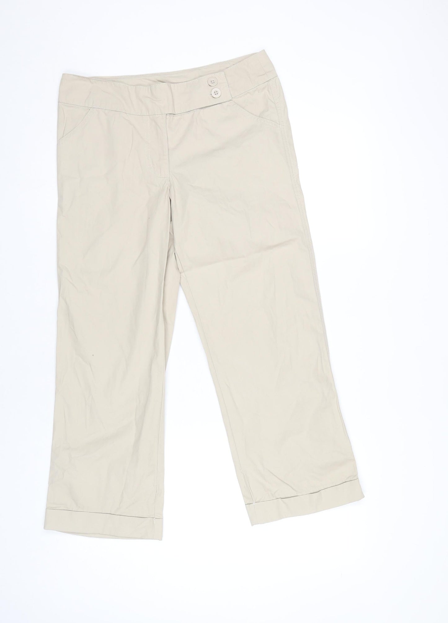 Womens UK Size 8 NEXT Regular Fit CasualTravel Beige Trousers