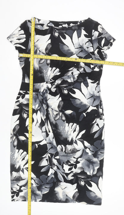 Roman Women’s Multicoloured Size 16 Sheath Dress Floral Ruched