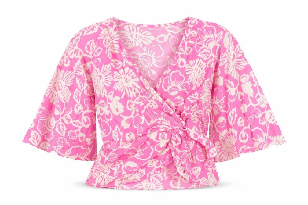 Womens UK Size 6 Marks and Spencer Pink Wrap Blouse