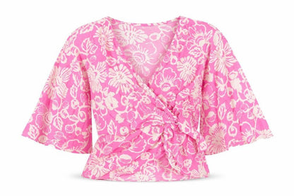 Womens UK Size 6 Marks and Spencer Pink Wrap Blouse