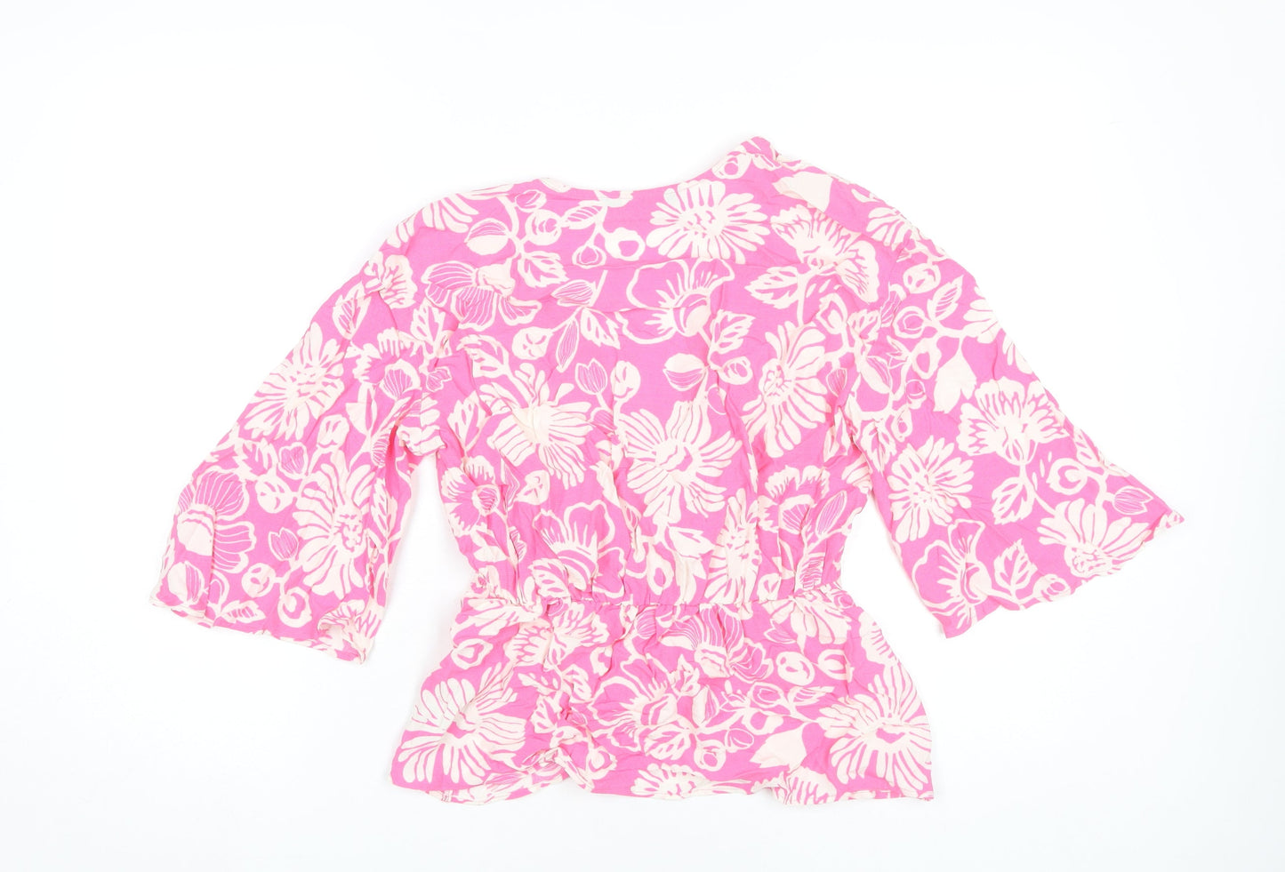 Womens UK Size 6 Marks and Spencer Pink Wrap Blouse