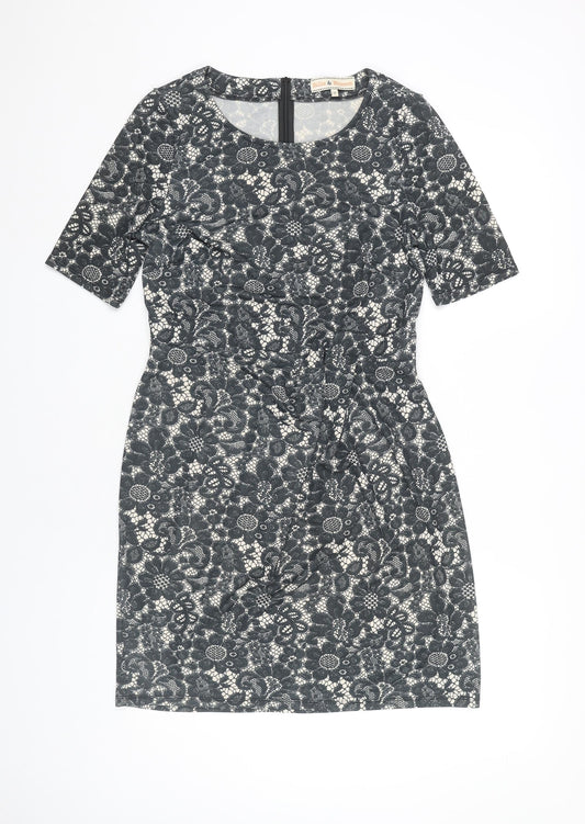 Dorothy Perkins Women’s Black Floral Lace Sheath Dress Size 12