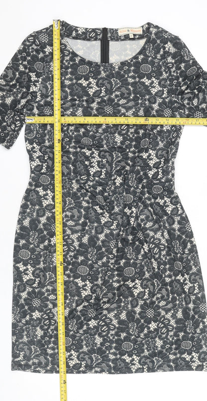 Dorothy Perkins Women’s Black Floral Lace Sheath Dress Size 12